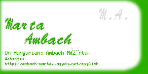 marta ambach business card